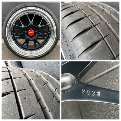 JDM BBS 19-inch wheel set with Michelin tires 4-Wheel Front: 8.5J Rear (No Tires) - Image 8