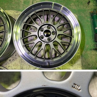JDM Rare limited color matte gunmetal BBS LM 18 PCD100 5H LM247 7.5J + (No Tires) - Image 5