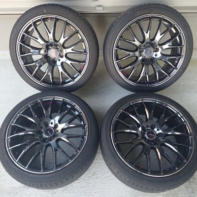 JDM RAYS Limited Color Village 2x9 19x8J 5H PCD100 Jet Black Edition b (No Tires)