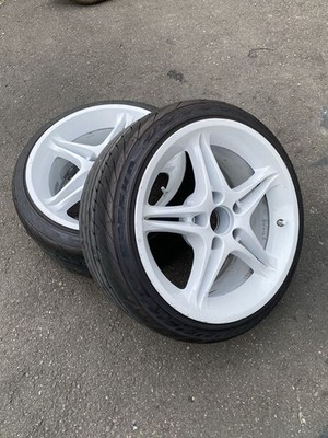 JDM RareYokohama AVS VS5 17x9J +25 114.3 5H 205/40R17 2-Wheel Set Drift Silv (No Tires)