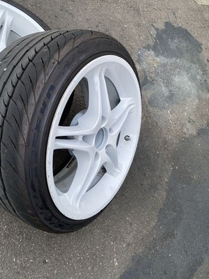 JDM RareYokohama AVS VS5 17x9J +25 114.3 5H 205/40R17 2-Wheel Set Drift Silv (No Tires) - Image 2