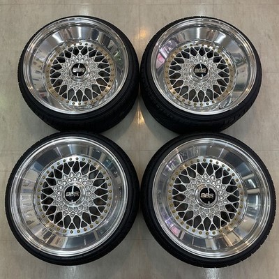 JDM BBS RS 1810j+7 114.3 5-hole 4-Wheel Set with 215/35R18 tires fully (No Tires)
