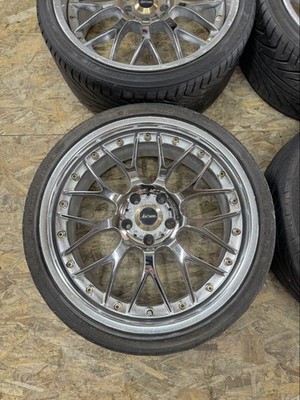 JDM Rare WEDS Kranze Mesh 19x9.5J+43 10.5J+45 PCD114.3 5-hole 5H Chrome (No Tires) - Image 2