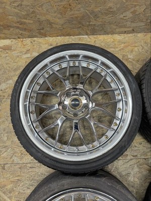 JDM Rare WEDS Kranze Mesh 19x9.5J+43 10.5J+45 PCD114.3 5-hole 5H Chrome (No Tires) - Image 3