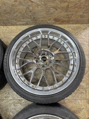 JDM Rare WEDS Kranze Mesh 19x9.5J+43 10.5J+45 PCD114.3 5-hole 5H Chrome (No Tires) - Image 4