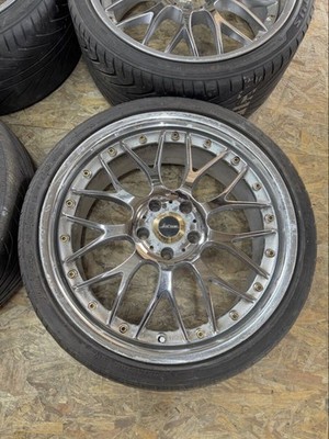 JDM Rare WEDS Kranze Mesh 19x9.5J+43 10.5J+45 PCD114.3 5-hole 5H Chrome (No Tires) - Image 5