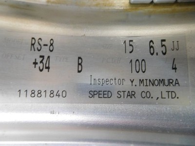 JDM 16-226WATANABE RS-815in6.5J+34 PCD100-4HRS8 Suitable for Mazda Roa (No Tires) - Image 10