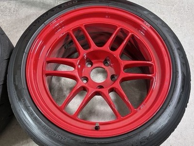 JDM Painted ENKEI RPF1 17in 9j +40 9.5j +18 PCD114.3 Advan A050 225/45 (No Tires) - Image 5