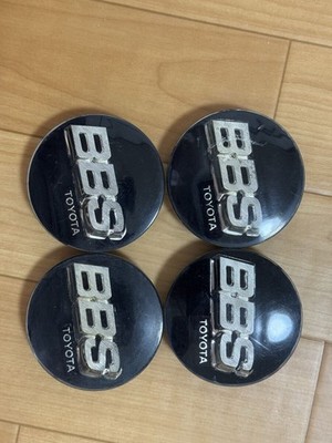 JDM BBS Center Cap 4-Individual Set Black with TOYOTA logo br br BBS (No Tires)