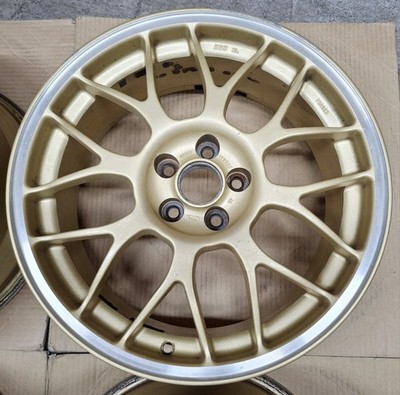 JDM Rare Subaru STI Genuine Option BBS 4Wheels 17x7+48 5x100 Hub56 Gold - Image 5