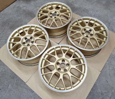 JDM Rare Subaru STI Genuine Option BBS 4Wheels 17x7+48 5x100 Hub56 Gold - Image 6