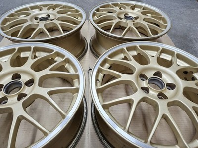 JDM Rare Subaru STI Genuine Option BBS 4Wheels 17x7+48 5x100 Hub56 Gold - Image 7