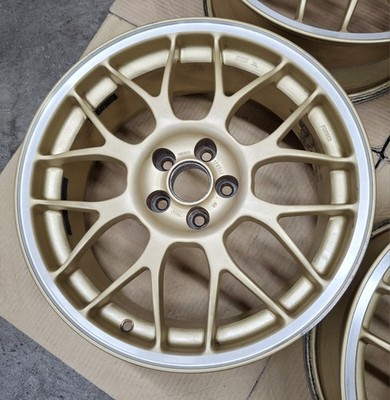 JDM Rare Subaru STI Genuine Option BBS 4Wheels 17x7+48 5x100 Hub56 Gold - Image 9