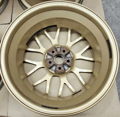 JDM Rare Subaru STI Genuine Option BBS 4Wheels 17x7+48 5x100 Hub56 Gold - Image 10