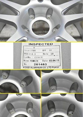 JDM Lightweight Direzza R.S.C 178JJ 5H-114.3 +33 silver 4-Wheel Set CT9A CP9 (No Tires) - Image 7