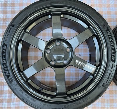 JDM RareRAYS TE37 SAGA 188J45 189J50 5H-PCD120 BMW 1 series E87 E82 E8 (No Tires) - Image 4
