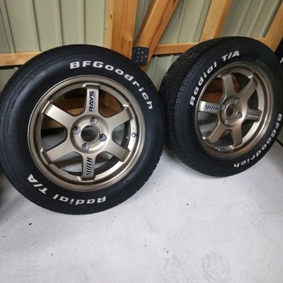 JDM Forging lightweight discontinued RAYS TE37 100 4H Goodrich br RAYS (No Tires) - Image 9
