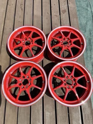 JDM RAYS VOLK RACING CE28 CR forging aluminum wheel 4-piece set red br (No Tires)