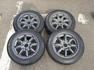 JDM RS Watanabe Eight Spoke 14-inch 100-4H 6J 4-Wheel Set Bridgestone NEWNO (No Tires)