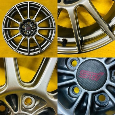 JDM STI Wheels 17x7J +48 100 5-hole 4-Wheel Set Enkei Manufactured for Subar (No Tires) - Image 4