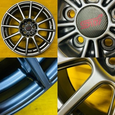 JDM STI Wheels 17x7J +48 100 5-hole 4-Wheel Set Enkei Manufactured for Subar (No Tires) - Image 5