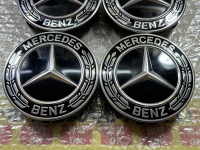 JDM 4 pieces Mercedes Benz Genuine Center Caps A222 400 22 00 Black Di (No Tires) - Image 2
