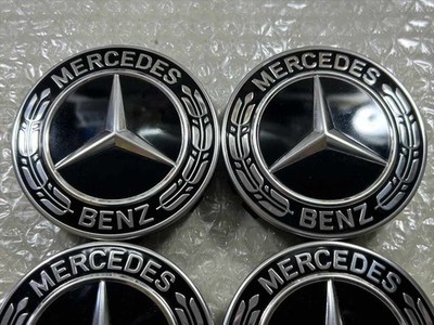 JDM 4 pieces Mercedes Benz Genuine Center Caps A222 400 22 00 Black Di (No Tires) - Image 3
