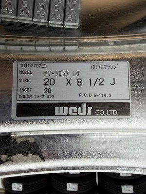 JDM WEDS MAVERICK 20-inch Tire and Wheel 4-Wheel Set br WEDS (No Tires) - Image 9