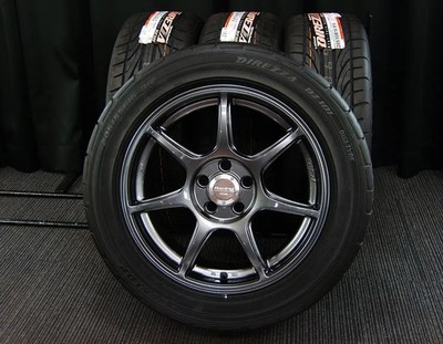 JDM Used Repair Aluminum Summer 4-Wheel Set ENKEI Racing RS+M Lightweight 7J (No Tires)