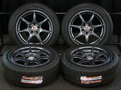 JDM Used Repair Aluminum Summer 4-Wheel Set ENKEI Racing RS+M Lightweight 7J (No Tires) - Image 2