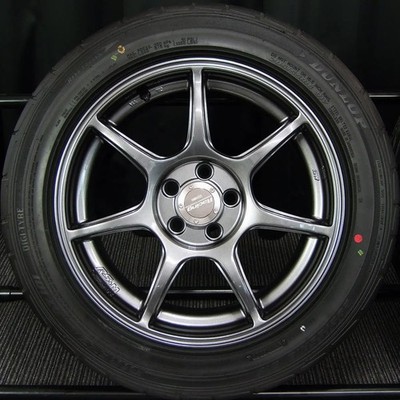 JDM Used Repair Aluminum Summer 4-Wheel Set ENKEI Racing RS+M Lightweight 7J (No Tires) - Image 7