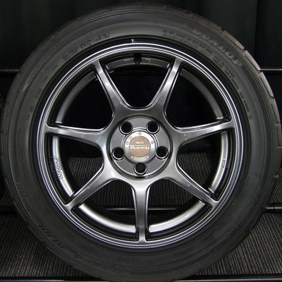 JDM Used Repair Aluminum Summer 4-Wheel Set ENKEI Racing RS+M Lightweight 7J (No Tires) - Image 8