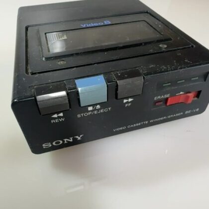 SONY BE-V8 Video 8 Cassette Winder Eraser FOR PARTS JUNK Missing Battery Cover