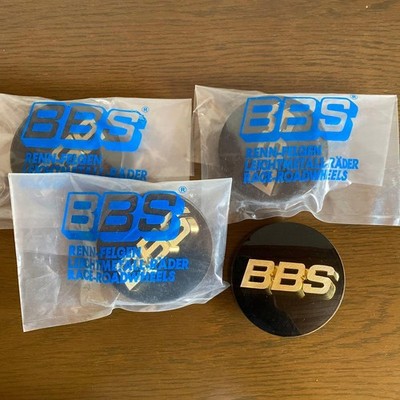 JDM BBS Wheel Center Caps Black Gold Set of 4 Individual (No Tires)
