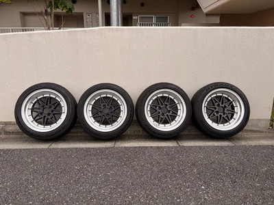 JDM Pickup only. 15-inch 8J +25 4-hole PCD100 deep rim wheels Work sty (No Tires)