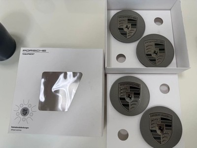 JDM Genuine Porsche Turbo Night Wheel Center Caps (No Tires)