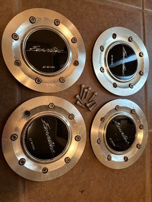 JDM WORK Euroline Center Caps Set of 4 Wheel Caps (No Tires)