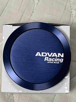 JDM Yokohama ADVAN Racing center cap full flat blue anodized φ63. Temp (No Tires)