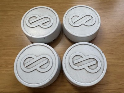 JDM Rare ENKEI TARMAC wheel caps center caps set of 4 White ES-TARMAC (No Tires)