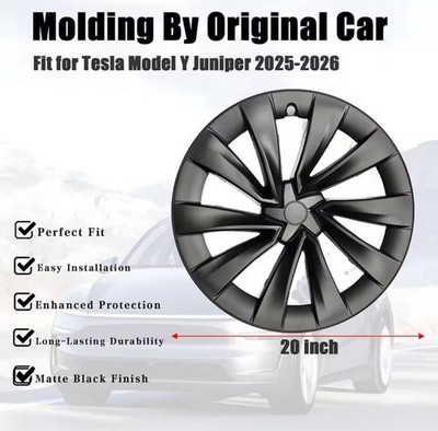 JDM Tesla Model Y Juniper 2025-20 Wheel Caps Matte Black (No Tires) - Image 2