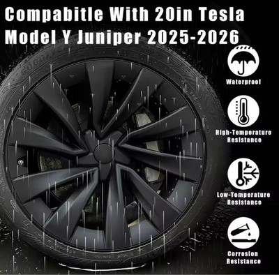 JDM Tesla Model Y Juniper 2025-20 Wheel Caps Matte Black (No Tires) - Image 3