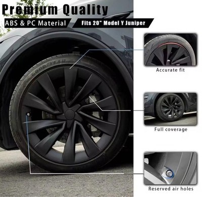 JDM Tesla Model Y Juniper 2025-20 Wheel Caps Matte Black (No Tires) - Image 5