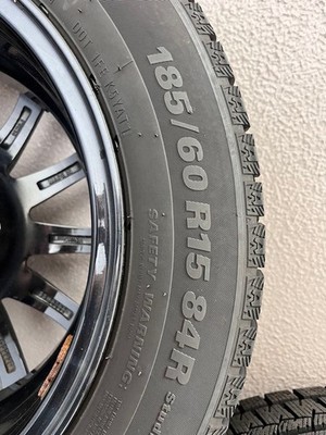 JDM 4-Wheel Set Studless Tires & Aluminum Wheels 185/60R15 (No Tires) - Image 7