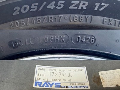 JDM RAYS VOLK RACING CE28NF 17x7.5J +43 PCD100 4H 4-Wheel Set Discontinued MI (No Tires) - Image 4
