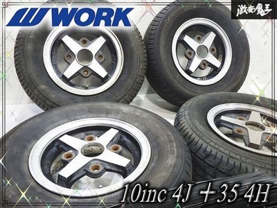 JDM WORK EQUIP 104J +35 4H 4-hole PCD114.3 Wheel Tire 4-Wheel Set Mighty Boy (No Tires)