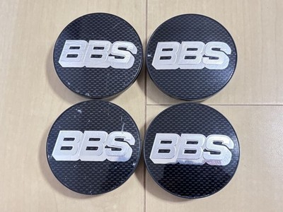 JDM BBS GERMANY center caps used 4 individual black x silver carbon fi (No Tires)