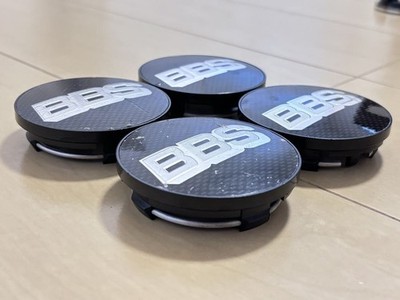JDM BBS GERMANY center caps used 4 individual black x silver carbon fi (No Tires) - Image 3