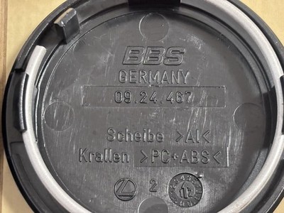 JDM BBS GERMANY center caps used 4 individual black x silver carbon fi (No Tires) - Image 5