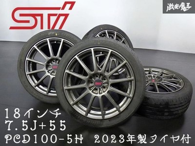 JDM Excellent condition Subaru genuine optional STI 18x7.5J +55 PCD100 (No Tires)