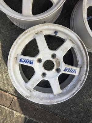 JDM RAYS VOLK RACING 15-inch aluminum wheels 3-Wheel Set White TE37 4H (No Tires) - Image 3
